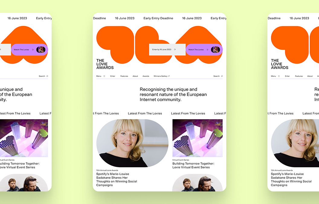 The Lovie Awards Website Design - Homepage